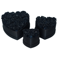 Boîte de roses de luxe en forme de cœur, 7 pièces, roses éternelles, longue durée de vie, roses réelles, Saint-Valentin, fête des mères, Noël