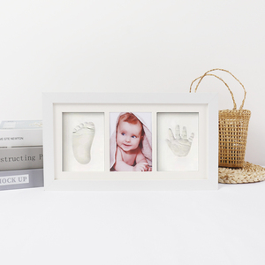 Sortie d'usine pour cadre Photo MDF créatif suspendu cadre en bois à Texture néonatale pour bébé <span class=keywords><strong>empreinte</strong></span> de main et <span class=keywords><strong>empreinte</strong></span> Souvenirs - Product Image 1