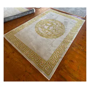 Luxury Customized Hand tufted White Wool Silk Area Rug Wholesale Carpet for Commercial Use