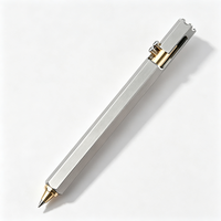 Stylo à bille tactique EDC en acier inoxydable avec mécanisme coulissant en laiton, stylo de poche hexagonal en métal pour signature, idéal comme cadeau