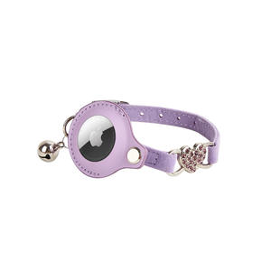 Collar Reflectante de Cuero <span class=keywords><strong>para</strong></span> Gato, Accesorios <span class=keywords><strong>para</strong></span> Mascotas, <span class=keywords><strong>Gps</strong></span>, Manzana, <span class=keywords><strong>con</strong></span> Soporte, Anillo de Campana, Diamante - Product Image 6