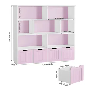 Librería de 7 cubos y 49.4 pulgadas con 4 cajones en color morado - Product Image 2