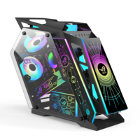 Gabinete de PC Personalizado para Juegos, Torre Media, ATX, RGB, Panel LED, Vidrio Templado, Material Plástico, MicroATX, Logotipo OEM, 300