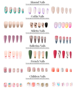 <span class=keywords><strong>Uñas</strong></span> Postizas de Longitud Media Hechas a Mano, Material ABS, Diseño Almendrado/Cuadrado/<span class=keywords><strong>Stiletto</strong></span>/Mariposa, Cobertura Completa, <span class=keywords><strong>Uñas</strong></span> Francesas - Product Image 4