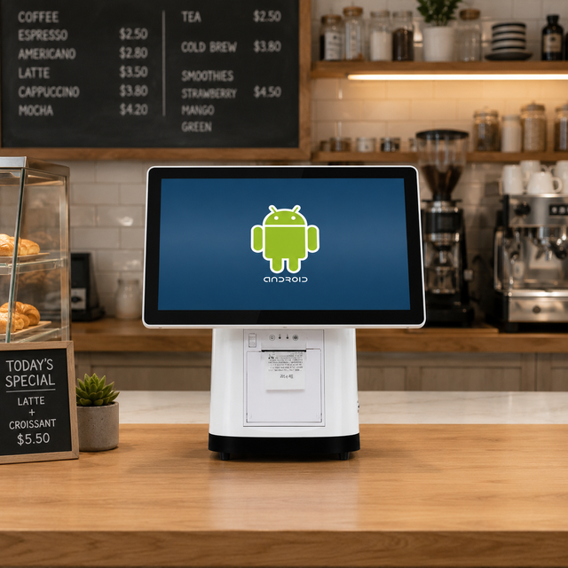 Industrial Grade 15.6" All-in-One POS System Capacitive Touch Screen High-Performance Android Terminal Built-in 58/80mm Printer
