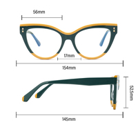 Nouvelles montures de lunettes optiques de luxe pour femmes, forme œil-de-chat, personnalisées, bicolores, en plaque d'acétate, pour la lecture