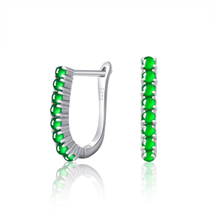 Auténticos pendientes de jadeíta natural de grado A, verde intenso y verde soleado, hechos de jade de grado hielo, elegantes pendientes para mujer. - Product Image 1