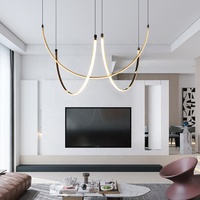 Lampe suspendue LED en forme de U de luxe pour designer Creative Metal Ceiling Home Hotel Living Room lustre Creative Restaurant Lamp