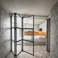 Porte extérieure pliante en accordéon pour cuisine CW37 portes de sécurité extérieures en verre cloison intérieure portes pliantes pour véranda