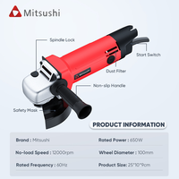 Mitsushi Gros Ponceuse d'Angle Électrique Puissante avec Poignée Antidérapante Premium
