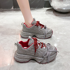 Vendita Diretta dalla Fabbrica: <span class=keywords><strong>Sneakers</strong></span> <span class=keywords><strong>Bianche</strong></span> da <span class=keywords><strong>Donna</strong></span> con Blocchi di Colore, Scarpe Casual con Lacci, <span class=keywords><strong>Sneakers</strong></span> alla Moda con Suola Spessa - Product Image 6