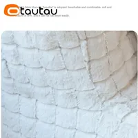 OTAUTAU Housse de pouf de luxe en fausse fourrure de lapin effet gaufré, sans rembourrage, pour canapé-lit, chaise longue, fauteuil inclinable, pouf ottoman, sac SF055