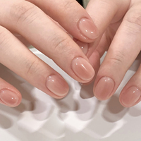 Ongles ronds courts 4137 avec dégradé de couleur, faux ongles à presser, ongles artificiels personnalisables