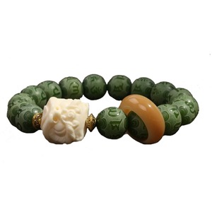 Conception à l'origine ethnique naturel blanc Bodhi racine baril perles Bracelet femmes hommes méditation Mala bouddhiste chapelet Yoga bijoux - Product Image 1