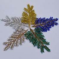 Patchs floraux 3D plats personnalisés faits à la main avec strass, derniers cristaux de verre écologiques à coudre pour les créations de fête DIY, motif feuilles