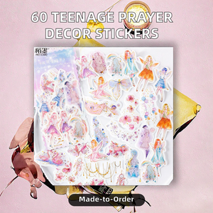 Lot de 60 autocollants de décoration d'album faits à la main japonais pour la prière des adolescents pour la décoration des vacances - Product Image 3