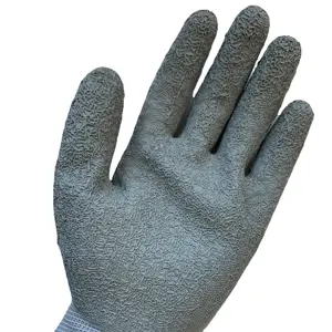 Gri eldiven özel logo örgü yumuşak elastik manşet anti-kayma eldiven kadın erkek kırışıklık eldivenleri