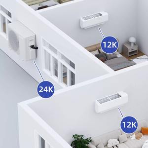 YITAHOME Sistema di Climatizzazione Mini Split 27000 BTU 2 Zone 12000 Pompa di Calore Senza Condotti con Wifi - Product Image 3