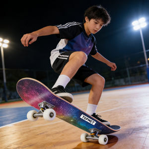ZHOYA Skateboard doublement relevé à quatre roues en érable, planche professionnelle pour l'action urbaine, skateboard pour adolescents 80cm - Product Image 6
