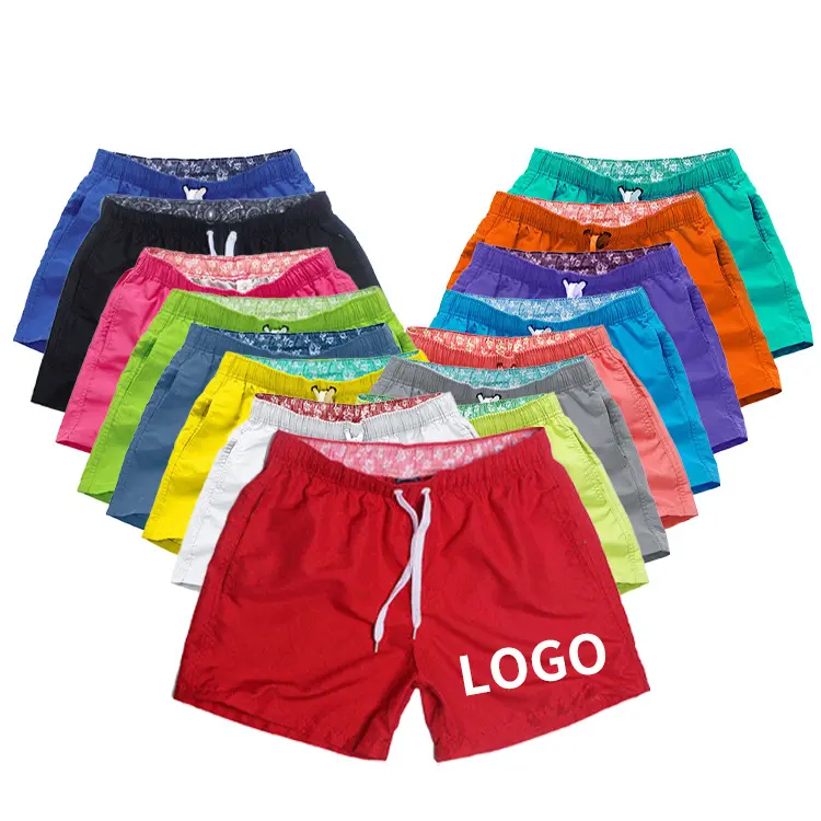 Blank Swim Trunks Board Shorts with Pockets Men's Beach Swim Custom Logo Wholesale Quick Dry Summer Casual Woven Polyester