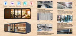 Maison capsule en acier vérifiée Apple Cabin, structure en acier, maisons préfabriquées, mini-maisons de Chine, 20 pieds, hôtel capsule Airbnb prêt à être expédié - Product Image 6