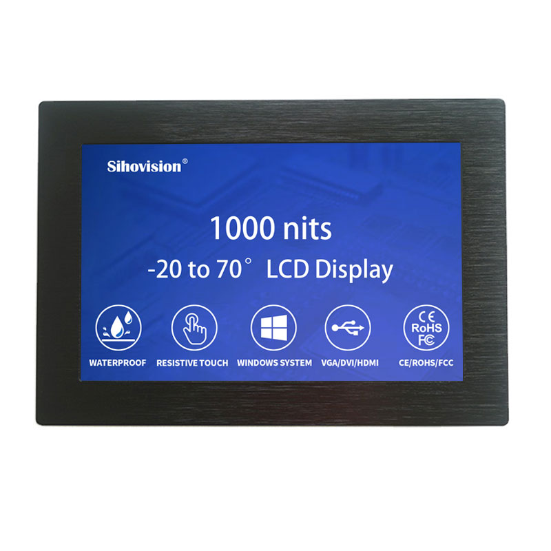 Sihovision daylight viewable monitor ip67 touchscreen monitor da 12 pollici con 1000 nits leggibile alla luce del sole