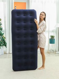 Matelas pneumatique portable de camping de haute qualité, 24 trous, taille simple, bleu, écologique, en PVC floqué, lit gonflable - Product Image 3