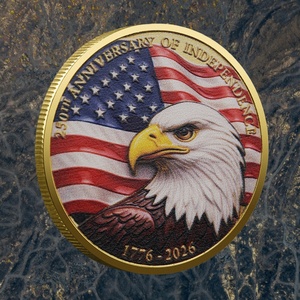 Moneda Conmemorativa del 250 Aniversario de la Independencia Americana, Chapada en Oro, con <span class=keywords><strong>Diseño</strong></span> Grabado del Águila de la <span class=keywords><strong>Libertad</strong></span> y la <span class=keywords><strong>Estatua</strong></span> de la <span class=keywords><strong>Libertad</strong></span> - Product Image 3