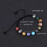 Réglable 8mm 10mm 12mm Planètes Espace Étoile Bracelet Perlé Pierre Naturelle Tissé Solaire Bracelets pour Femmes Accessoire De Mode