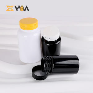 Plastik glas Metall deckel 200ml 250ml Kunststoff Klar Schwarz Weiß Kapsel flaschen, Nahrungs ergänzungs mittel Flaschen PET Medizin - Product Image 6