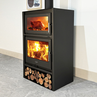 Poêle à bois en acier pour intérieur avec four de cuisson, fonctionnement sûr, chauffage domestique efficace, préparation de repas simplifiée