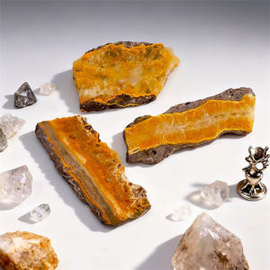 Cristales <span class=keywords><strong>Espirituales</strong></span> de Alta Calidad, Rebanadas de Piedras Curativas, Gema Natural de <span class=keywords><strong>Jaspe</strong></span> Amarillo Abejorro para Decoración - Product Image 3