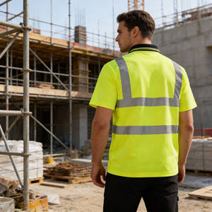 Camisetas de Trabajo Transpirables de Alta Visibilidad ANSI CE, Ropa de Seguridad para la Construcción e Ingeniería, Camisetas de Seguridad Reflectantes - Product Image 3