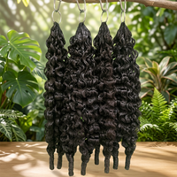 Cheveux humains 100% naturels vierges Remy bruts, qualité supérieure, doublement étirés, bouclés birmanes, provenant d'un seul donneur, pour tressage en vrac, pour dropshipping