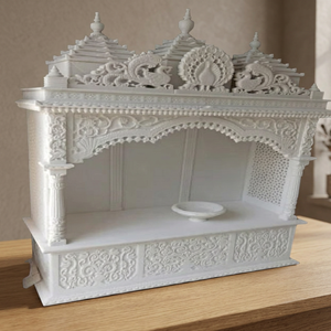 Meilleur Prix - Modèle d'exportation indien de temple-mandir en marbre poli d'intérieur, sculpté à la main, artisanat en pierre pour salon - Product Image 2