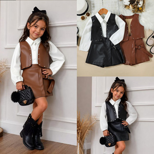 Completo Autunnale per Bambine: Set 3 Pezzi con Maglia a Maniche Lunghe, Gilet e Gonna-Pantalone - Product Image 2
