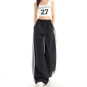 <span class=keywords><strong>Pantalones</strong></span> de baile de verano <span class=keywords><strong>para</strong></span> mujer, de secado rápido, transpirables, atléticos, informales, con cordón en la cintura, bloque de color clásico, raya lateral plana XL OEM/ODM - Product Image 4