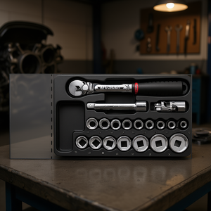 Juego de herramientas 519/605CEB, kit de llaves de vaso de 24 piezas con trinquete y extensiones para reparación automotriz - Product Image 3