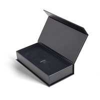 Boîte d'accessoires en papier noir personnalisée de qualité supérieure pour bougie coulissante, coupe-mèche rigide, ciseaux à cheveux, emballage de lamination brillante, cadeau