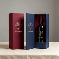 Boîte à vin magnétique personnalisée vide avec logo Boîte à vin en papier de carton rigide personnalisée en boîte à champagne
