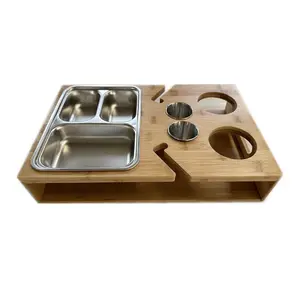 Vente en gros de boîte à collation en bois pour canapé et bar, plateau organisateur de boissons pour snacks en bois et bonbons, plateau moderne pour regarder la télévision, organisateur de bureau