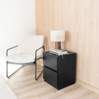 Table de chevet en bois moderne de luxe personnalisée avec compartiment caché invisible, tiroir secret, serrure sécurisée