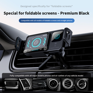 <span class=keywords><strong>Support</strong></span> de téléphone de navigation automobile à écran pliable avec charge sans fil 15W, rotation <span class=keywords><strong>automatique</strong></span> QC3.0 et port Type-C - Product Image 2