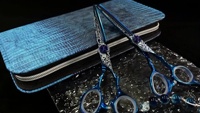 Kit d'outils de salon de beauté professionnel RK132 en acier inoxydable, ciseaux ergonomiques, brosse, étui de barbier à pointe arrondie pour débutants