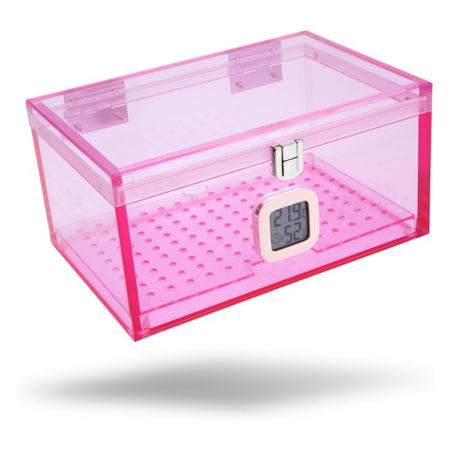 Factory-Customized Modern Pink Acrylic Cigar Humidifier Box Digital Hygrometer Water Resistant Feature for Men's Women's Cigar