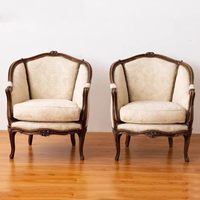 Fauteuil de salon en bois massif de style campagnard américain, sculpté rétro, avec dossier, directement de l'usine