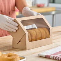 Boîte d'emballage rectangulaire de luxe pour biscuits avec fenêtre transparente et logo personnalisé