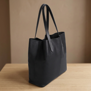 Sacs à main de soirée et de voyage en cuir véritable, imperméables, légers, grande capacité, avec deux poignées robustes et fermeture éclair, BS International - Product Image 4