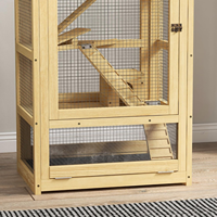 Cage moderne et respirante en bois pour hamsters et souris avec échelle, balançoire, nichoir et plateau amovible