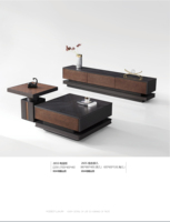 Ensemble de meuble TV et table basse de style moderne du milieu du siècle, en bois, pour salon